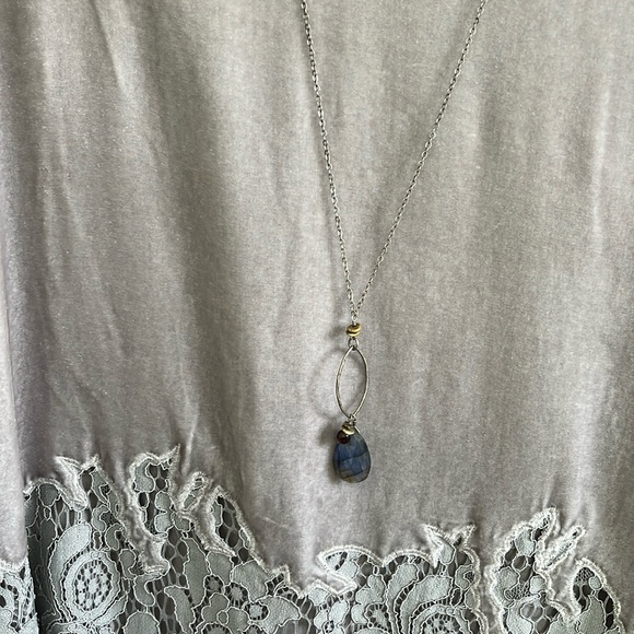 Labradorite and garnet necklace - Picture 3 of 6